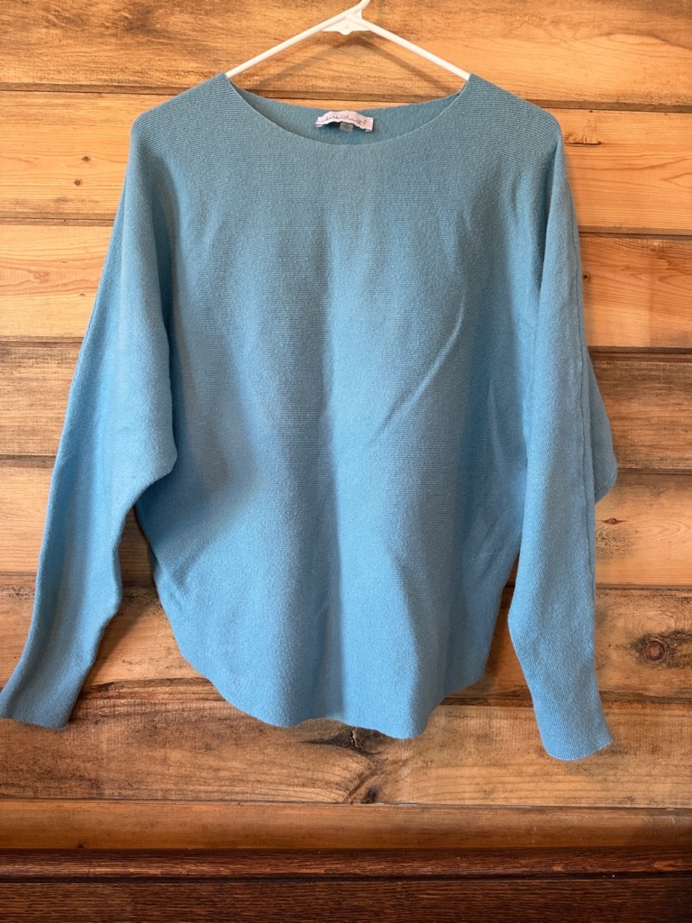 KEREN hart Sky Blue Scoop Neck Sweater
